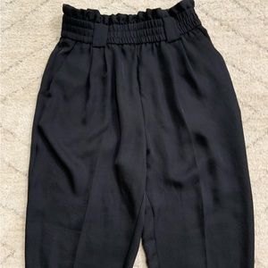 ZARA Paperbag High Rise Black Trousers Pants Size S